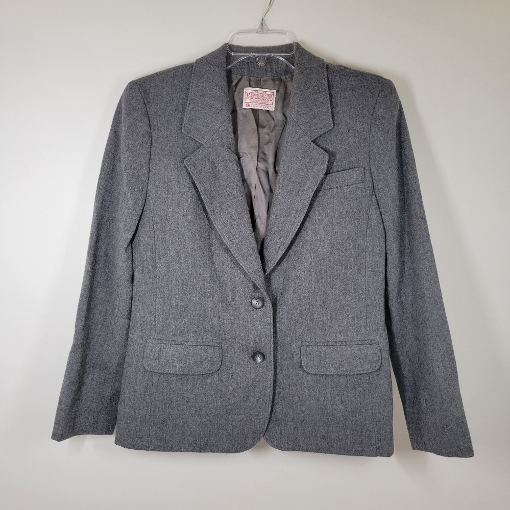 Pendleton Gray Wool 2 Button Blazer Jacket Women … - image 1